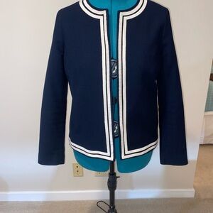 Talbots Navy and White Women's Blazer